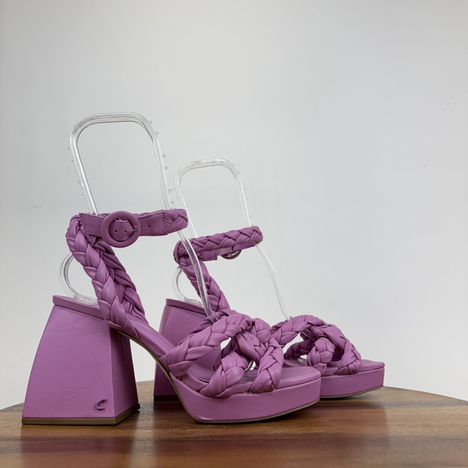 New Womens Circus Sam Edelman Mable Braided Purple Platform Sandals Size 8 M